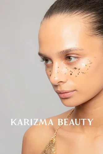 Vista 3 de KARIZMA 24K Gold Purpurina holográfica dorada Purpurina gruesa de 0.35 onzas para la cara, el cabello, los ojos y el cuerpo, para mujer. Purpurina