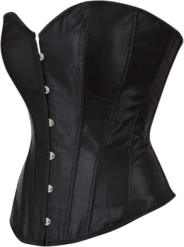 Vista 2 de Grebrafan - Corsé clásico con cordones y varillas, bustier estilo corsé moldeador de cintura