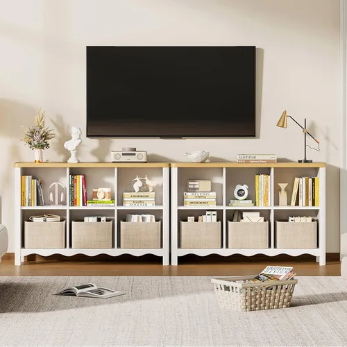 Vista 5 de ONBRILL Estante Organizador de Almacenamiento de 6 Cubos, Estantería y Organizador de Almacenamiento de Juguetes para Habitaciones de Niños, Estante