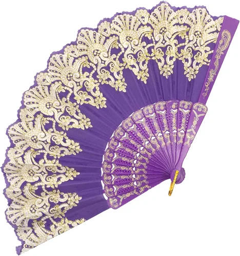 Vista 11 de EOSAU Abanicos plegables chinos de mano para mujeres, plegables a granel para fiestas, bodas, iglesias, bailes (10 colores mezclados)
