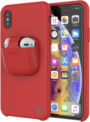 Vista 8 de PunkCase Funda para iPhone X Airpods (Serie CenterPods) Funda delgada y duradera 2 en 1 diseñada para iPhone X (5.8 pulgadas) Protege tu Rosado