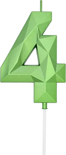 Vista 185 de DERVENTA Vela Grande de Cumpleaños Número 3D Verde Luminoso de 3.7 Pulgadas Celebración de Fiesta Aniversario Decoración Adorno para Pastel 1 Pieza