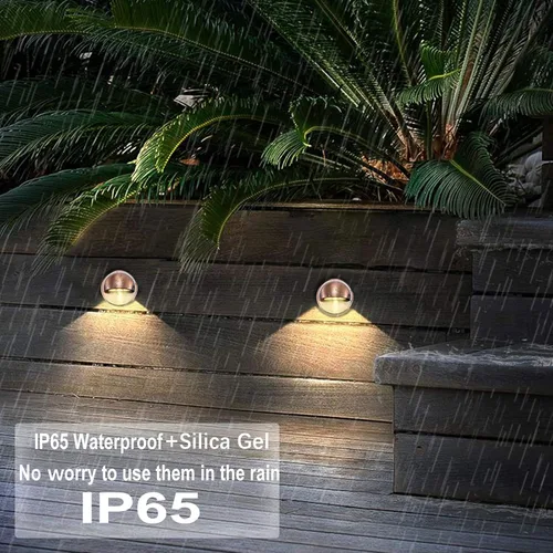 Vista 4 de Kit de luces LED para exteriores, Φ1.38 pulgadas, blanco cálido, paquete de 10 unidades, bronce, bajo voltaje, 12 V CC, IP65, impermeable