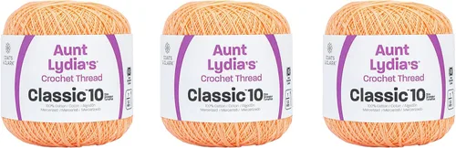 Vista 29 de Aunt Lydia Classic Crochet - Paquete de 3 unidades de 350y/1,049.9 ft - Blanco Antiguo