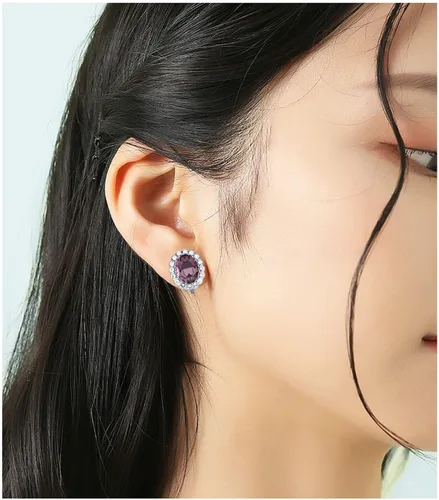Vista 13 de Yoursfs Austria - Aretes de clip de cristal para mujer, chapados en oro de 18 quilates, joyería de moda con halo de circonita cúbica, aretes sin
