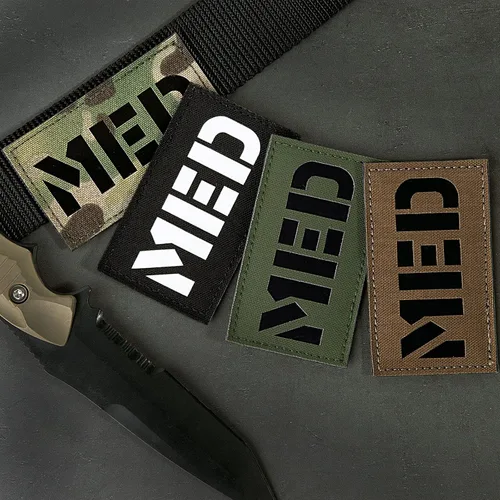 Vista 7 de PETAC GEAR MED Medical Tactical - Parche de cierre táctico con gancho y respaldo de 3.5 x 2, BK