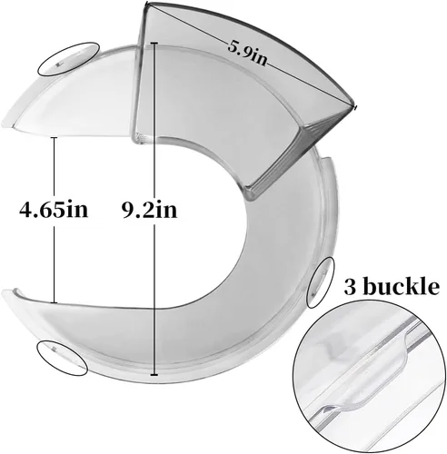 Vista 4 de Protector de vertido de piezas de repuesto, compatible con cuencos de acero inoxidable Kitchenaid de 6 cuartos de galón de cabeza inclinable
