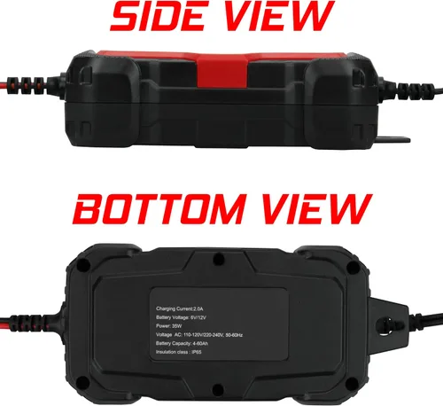 Vista 2 de Paquete de 2 cargadores de batería 2A 6V 12V Mantenedor de goteo para motocicletas Harley Davidson