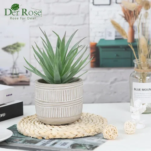 Vista 3 de Der Rose Plantas Suculentas Artificiales en Macetas para Habitación, Hogar, Baño, Dormitorio, Oficina, Decoración Boho Small fake plants，sturdy