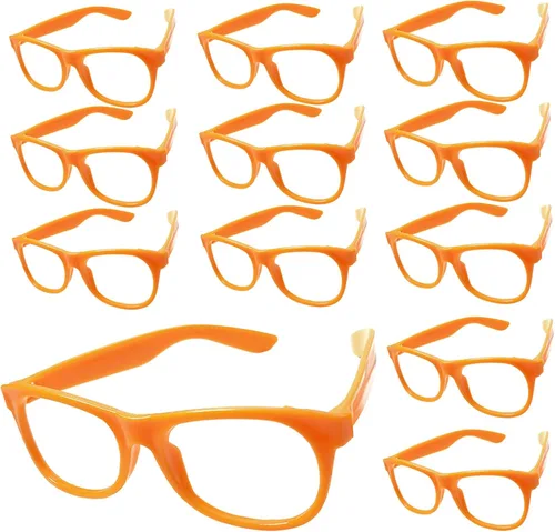 Vista 7 de Marco de gafas de sol Platic de 12 piezas a granel, marco de gafas de disfraz, solo sin lentes para regalos de Navidad Negro