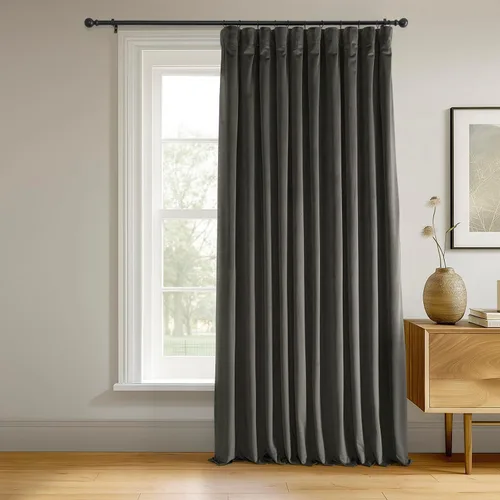 Vista 79 de HPD Half Price Drapes Cortinas Opacas Térmicas de Terciopelo Signature para Sala de Estar de 63 Pulgadas de Largo (1 Panel) con Bolsillo para Barra