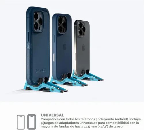Vista 5 de GEOMETRICAL Trípode de bolsillo PROv2 - Soporte tamaño tarjeta, para iPhone, kit universal azul alienígena