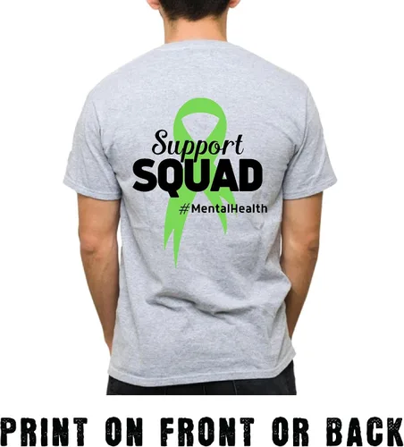 Vista 2 de Mental Health Awareness Support Lime Green Ribbon Wristband for Men and Women Men Women White Gray T shirt