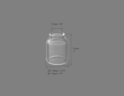 Vista 6 de RIVERWELD TIG Cuerpo de pinza de lente de gas 45V43 13N22 1/16 pulgadas 0.063 in y boquilla de cuarzo vasos de vidrio transparente #6 3/8 "53N60