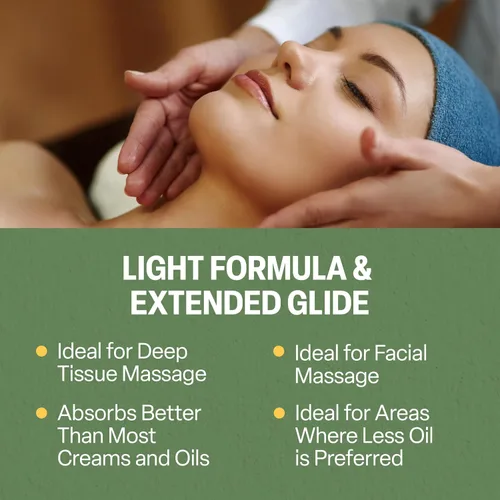 Vista 7 de Massage FX Loción de masaje sin perfume, botella de bomba de 8 onzas, fórmula calmante que proporciona un deslizamiento suave y extendido, fórmula