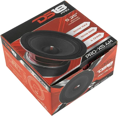 Vista 8 de DS18 PRO-X5.4M - Altavoz de 5.25 pulgadas, rango medio, bala de aluminio roja, 300 W máximo, 150 W RMS, 4 ohmios, altavoces de puerta de audio