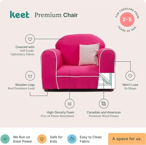 Vista 5 de keet Premium orgánico silla infantil, Hot Pink Rosa intenso