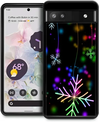 Vista 9 de CARLOCA Funda compatible con Google Pixel 6A, patrón de hierba de flores azules, ultra protección, a prueba de golpes, silicona suave, TPU