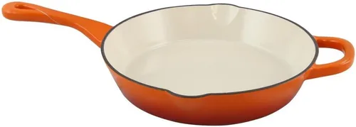 Vista 8 de Crock Pot Artisan - Sartén redonda de hierro fundido esmaltado, 8 pulgadas, color rojo escarlata
