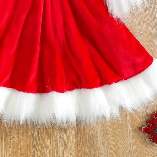 Vista 6 de Yingyingni Vestidos de disfraz de Papá Noel para niñas pequeñas, vestido de cosplay de Navidad