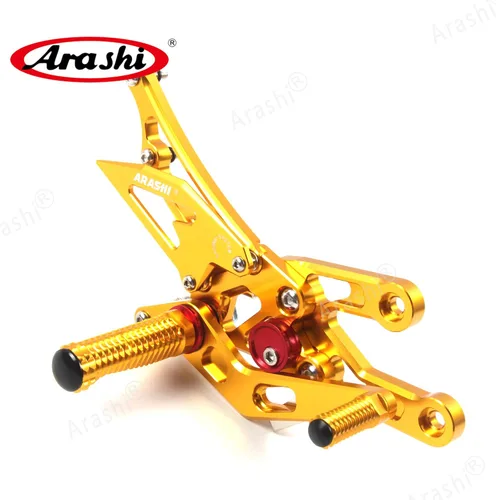 Vista 5 de Arashi (Versión 2.0) Estribos traseros ajustables para Honda CBR1000RR 2004-2007 / CBR600RR 2003-2005 2006 Accesorios para motocicleta Piezas de Oro