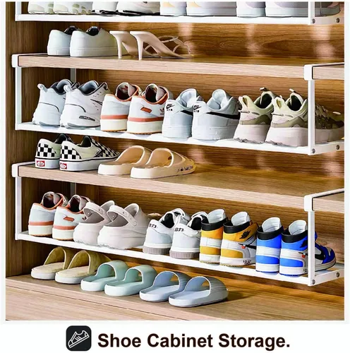 Vista 7 de Organizador expandible para zapatos, estante ajustable para zapatos y estante debajo del gabinete, para almacenamiento y organización de zapatos