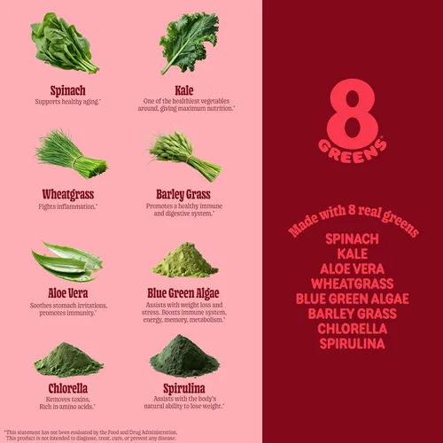 Vista 6 de 8Greens Gomitas de Superalimentos Diarios - Potenciador de Superalimentos, Energía y Apoyo Inmunológico, Hecho con Verdaderas Verduras, Polvo