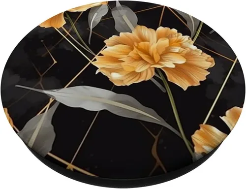 Vista 2 de Elegant Marigold Flower PopSockets Adhesive PopGrip