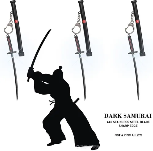 Vista 2 de 5.7-Inch Mini Katana Letter Opener, Stainless Steel Samurai Sword Envelope Slitter with Display Stand, Anime Keychains, Desk Decor, Gift for Men