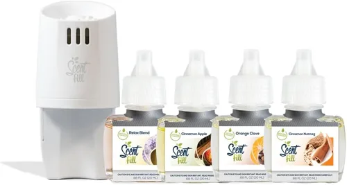 Vista 40 de Scent Fill Ambientador enchufable de sidra de manzana, repuestos de aceite perfumado, 2 recambios + difusor
