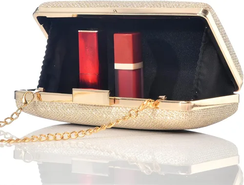 Vista 5 de Bolso de mano de noche con purpurina brillante para boda fiesta de graduación elegante bolso cruzado de hombro