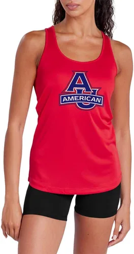 Vista 503 de Camiseta deportiva sin mangas oficial de NCAA Collegiate para mujer, con espalda cruzada, colección con logotipo primario