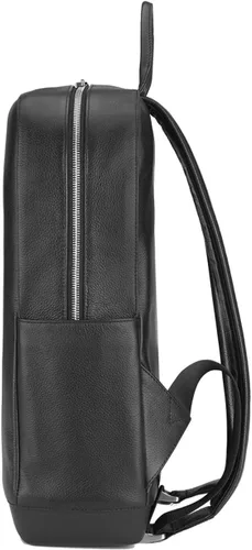 Vista 4 de Moleskine(), Almacenamiento para laptop de 15 pulgadas, cuero, mochila de negocios, para hombres, mujeres, Negro (Negro 19-3911tcx)