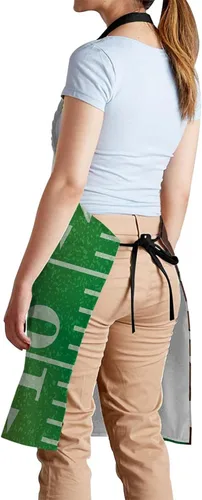 Vista 3 de oFloral Delantal de campo de fútbol americano y pelota, unisex, ajustable, delantal de chef de cocina, delantal para mujeres y hombres para cocina