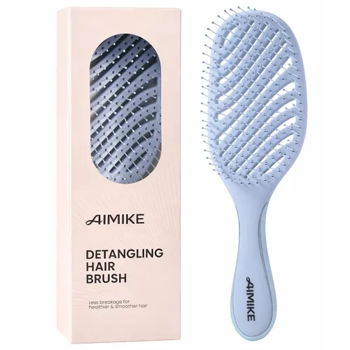 Vista 8 de AIMIKE Cepillo de pelo flexible en espiral para cabello fino, desenredante 2-Púrpura