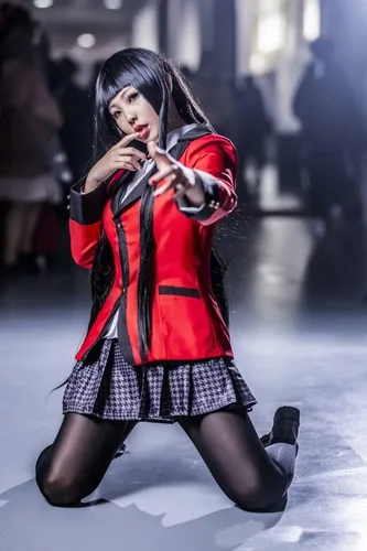 Vista 5 de Jabami Yumeko Disfraz de cosplay Yomoduki Runa Uniforme Escolar, Conjunto completo