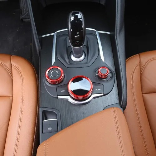 Vista 3 de Aleación de aluminio para consola central interior de automóvil, perilla multimedia, accesorio para Alfa Romeo Giulia Stelvio 2017-2020