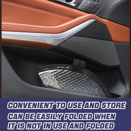 Vista 7 de Funda para volante, protector solar mejorado de 3 capas para protección contra el calor, se adapta a la mayoría de autos, SUV, camionetas, protector