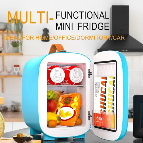 Vista 4 de Hansburg Mini Nevera para Dormitorio Enfriador y Calentador de Cuidado de la Piel Refrigerador Pequeño Portátil 4 Litros/6 Latas con Opción de 12V