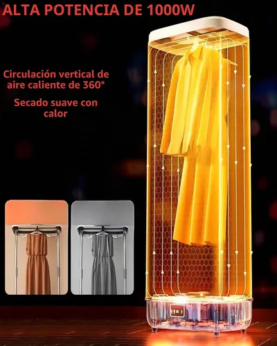 Vista 3 de Secadora Portátil, Mini Máquina de Cuidado de la Ropa con Control Remoto, Rápida/Fácil de Usar/Pequeña, Adecuada para Espacios Pequeños