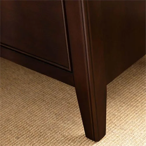Vista 9 de BOWERY HILL Mesita de noche de madera dura con 1 cajón, 24 pulgadas de ancho x 16 pulgadas de profundidad x 28 pulgadas de alto, acabado de cereza