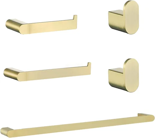 Vista 22 de RANDOM Toallero dorado cepillado de 9 pulgadas, toallero dorado para baño, toallero de cocina y paños de cocina, toallero de acero inoxidable SUS304