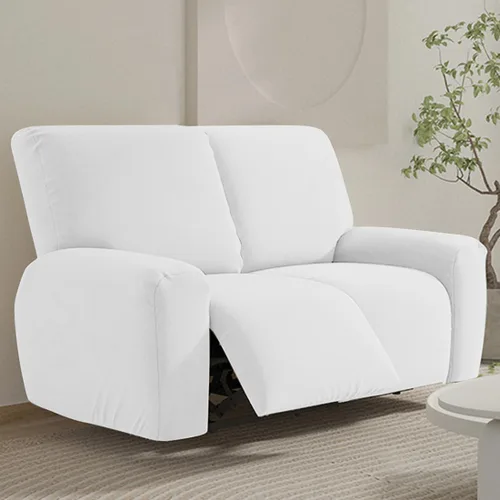 Vista 13 de vctops Fundas para sofá reclinable de 3 cuerpos, elásticas, de punto, suaves, lisas, antideslizantes, para sofá, protector de muebles con parte Café