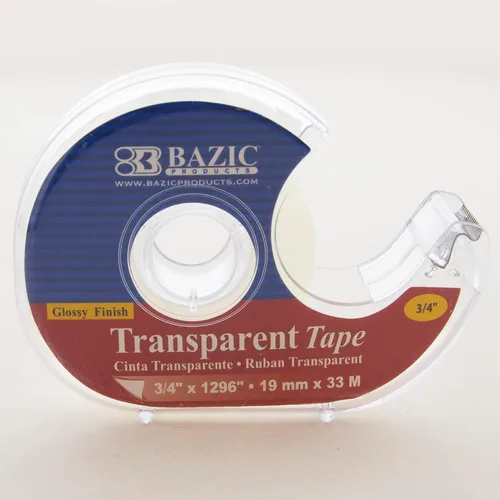 Vista 3 de BAZIC 3/4" X 1296" Cinta Transparente con Dispensador reusable, refillable dispenser