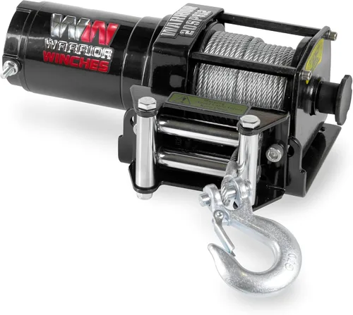 Vista 6 de Warrior Winches Ninja 2000 libras - Cabrestante eléctrico premium de 12V para ATV/UTV con cable de acero, compacto y potente de 12 voltios - Viene