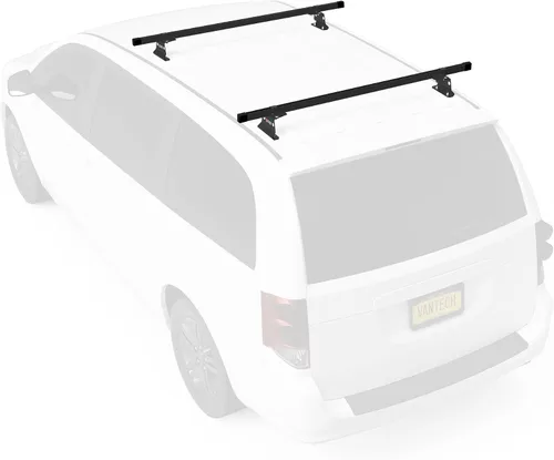 Vista 4 de Vantech Universal M1000 de acero para techo de escalera de furgoneta con barras de 50" Blancas