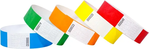 Vista 11 de Pulseras negras para eventos, 500 unidades, resistentes al desgarro, cómodas, impermeables, ligeras, para eventos, conciertos, entradas a