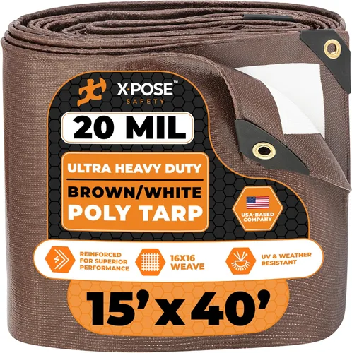 Vista 16 de Xpose Safety Lona ultra resistente de 5 x 7 pies, lonas impermeables de 20 mil para camping, aventuras al aire libre y cubierta de tienda