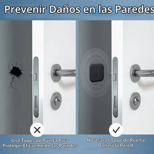 Vista 4 de Topes de Puerta Protector de Pared Amortiguador Protector Pomo de Puerta Parachoques de Manija de Puerta Silenciador Autoadhesivo Almohadilla