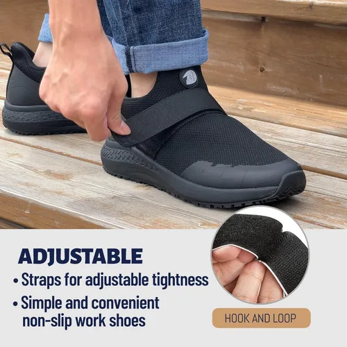 Vista 5 de Non Slip Shoes for Men, Food Service Slip Resistant Work Shoes in Restaurant Kitchen Hospital, Breathable Lightweight Sneakers - Zapatos